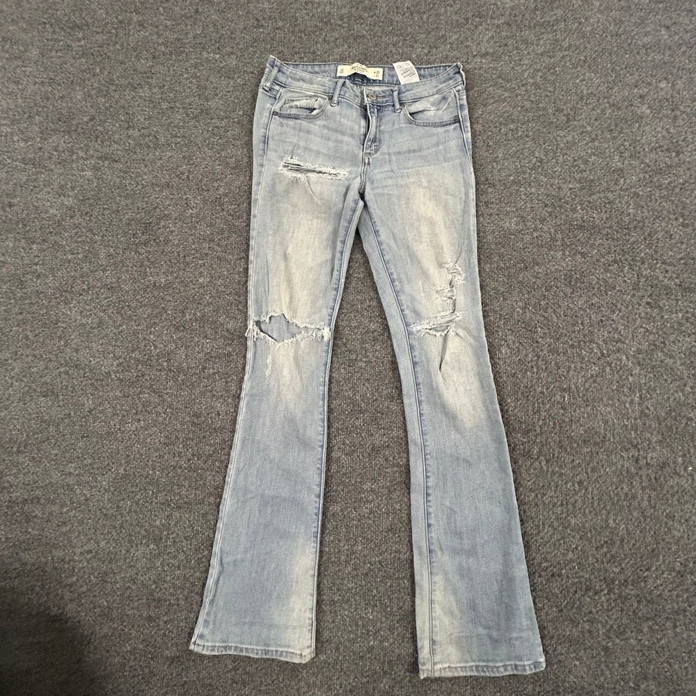 Abercrombie & Fitch Jeans Womens Size 25 Light Wash Distressed Slim Flare Denim